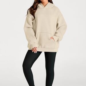 NWT-Trendy Queen Woman’s Beige Oversized Hoodie/Sweatshirt Fleece Pullover Sz XL